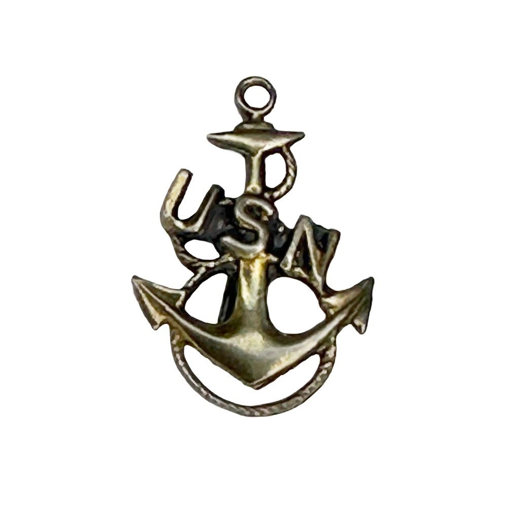 VINTAGE US Navy Chief Petty Officer Cap Badge Pin • brass / gold tone
